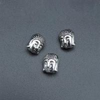 Sinkkiseos Spacer Helmet, Buddha, hopea päällystetty, Kestävän & tee-se-itse, hopea, nikkeli, lyijy ja kadmium vapaa, 11x9mm, N. 100PC/laukku, Myymät laukku