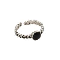 cobre Cuff Ring Finger, banho de cor prata antiga, Vario tipos a sua escolha & para mulher, tamanho:6-8, vendido por PC