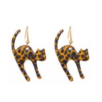 Zinc Alloy Drop Earring, Cat, guldfarve belagt, mode smykker & for kvinde, 20x30mm, Solgt af par