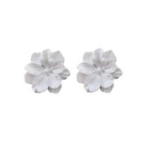 Akryl Stud Earring, Flower, Koreansk stil & for kvinde, hvid, 25x25mm, Solgt af par