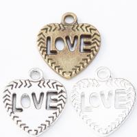 Zinc Alloy Heart Pendants plated DIY & hollow nickel lead & cadmium free Sold By PC