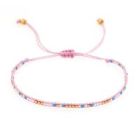 Pulsera de perlas de vidrio, Seedbead, con Cordón de nudo, Ajustable & Estilo bohemio & para mujer, más colores para la opción, libre de níquel, plomo & cadmio, longitud aproximado 26 cm, Vendido por UD