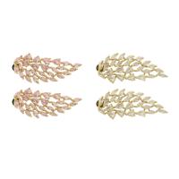 Goujon Laiton, Placage de couleur d'or, bijoux de mode & pour femme & avec strass, plus de couleurs à choisir, protéger l'environnement, sans nickel, plomb et cadmium, 33x15x0.3mm, Vendu par paire