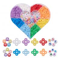 Polimero-Clay-Beads, argilla polimero, with Scatola di plastica & acrilico, Cuore, 9 LS contatti & DIY, colori misti, 155x135x27mm, Venduto da scatola