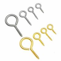 Stainless Steel Hooks Eye Screws Nail plated DIY Sold By Bag