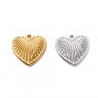 Stainless Steel Heart Pendants 304 Stainless Steel Vacuum Ion Plating DIY Sold By PC