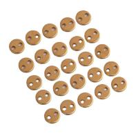 Connettore di gioielli in ottone, Button Shape, DIY, 6x1mm, Foro:Appross. 1.1mm, Venduto da PC