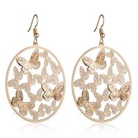 Zinc Alloy Oorbellen, gold plated, mode sieraden & voor vrouw, gouden, 70x40mm, Verkocht door pair