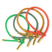 Pulseras de cordón de nylon, con metal, Joyería & unisexo, más colores para la opción, longitud aproximado 9.45 Inch, 5Strandsfilamento/Bolsa, Vendido por Bolsa