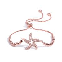 Ciúbach Zirconia Micrimhilseogra réiteodh Bracelet Prás, Starfish, plátáilte, unisex & micrea réiteach zirconia ciúbach & log, dathanna níos mó le haghaidh rogha, nicil, luaidhe & caidmiam saor in aisce, Fad 20 cm, Díolta De réir PC