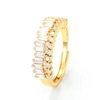 Kubieke Circonia Micro Pave Brass Ring, Messing, Donut, plated, micro pave zirconia & voor vrouw, meer kleuren voor de keuze, nikkel, lood en cadmium vrij, 6x22mm, Verkocht door pair