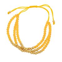 Βραχιόλια Brass, Ορείχαλκος, με Nylon Cord & Κρύσταλλο, Γύρος, τρία επίπεδα & κοσμήματα μόδας, περισσότερα χρώματα για την επιλογή, νικέλιο, μόλυβδο και κάδμιο ελεύθεροι, Μήκος 28 cm, Sold Με PC