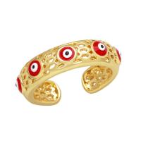 Bijoux Finger Evil Eye Anneau, laiton, Mauvais œil, bijoux de mode & émail, plus de couleurs à choisir, protéger l'environnement, sans nickel, plomb et cadmium, 6mm, Diamètre intérieur:Environ 17mm, Vendu par PC