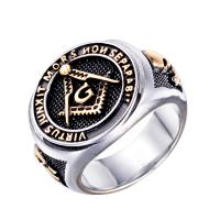 Cruach Tíotáiniam Ring Finger, plátáilte, jewelry freemason & unisex & méid éagsúla do rogha, dathanna níos mó le haghaidh rogha, 19mm, Méid:7-13, Díolta De réir PC