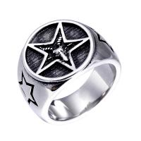 Cruach Tíotáiniam Ring Finger, Star, seanré & unisex & méid éagsúla do rogha, dath bunaidh, 18mm, Méid:7-13, Díolta De réir PC