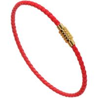 Microfibre PU bracelet, avec Acier titane, bijoux de mode & normes différentes pour le choix, plus de couleurs à choisir, 3mm, Vendu par PC