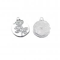 Zinc Alloy Flat Round Pendants antique silver color plated vintage & DIY nickel lead & cadmium free Approx Sold By Bag