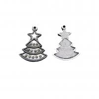 Zinc Alloy Christmas Pendants Christmas Tree antique silver color plated vintage & DIY nickel lead & cadmium free Approx Sold By Bag