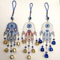 Wind Chimes Outdoor und Heimtextilien, Zinklegierung, mit Terylen Schnur & Lampwork, Hand, plattiert, böser Blick- Muster & Emaille, keine, frei von Nickel, Blei & Kadmium, 90x350mm, verkauft von PC