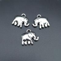 In lega di zinco animali pendenti, lega in zinco, Elefante, placcato argento antico, Sostenibile & DIY, assenza di nichel,piombo&cadmio, 20x18mm, Appross. 100PC/borsa, Venduto da borsa