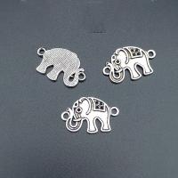 Connecteur en alliage de Zinc animal, éléphant, Plaqué de couleur d'argent, durable & DIY & boucle de 1/1, protéger l'environnement, sans nickel, plomb et cadmium, 23x15mm, Environ 100PC/sac, Vendu par sac