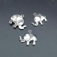 In lega di zinco animali pendenti, lega in zinco, Elefante, placcato argento antico, Sostenibile & DIY, assenza di nichel,piombo&cadmio, 24x22mm, Appross. 100PC/borsa, Venduto da borsa