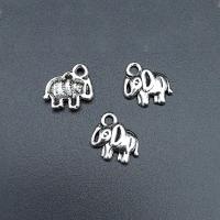 In lega di zinco animali pendenti, lega in zinco, Elefante, placcato argento antico, Sostenibile & DIY, assenza di nichel,piombo&cadmio, 12x11mm, Appross. 100PC/borsa, Venduto da borsa