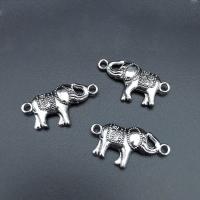 Connecteur en alliage de Zinc animal, éléphant, Plaqué de couleur d'argent, durable & DIY & boucle de 1/1, protéger l'environnement, sans nickel, plomb et cadmium, 29x15mm, Environ 100PC/sac, Vendu par sac