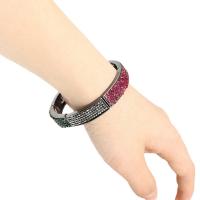 Zinklegering bangles, Zinc Alloy, silver plated, mode sieraden & voor vrouw & met strass, multi-gekleurde, 58mm, Verkocht door PC