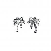 Zink-Aluminium-Anhänger, Zinklegierung, Palm Tree, antik silberfarben plattiert, Vintage & DIY, frei von Nickel, Blei & Kadmium, 17x13mm, ca. 100PCs/Tasche, verkauft von Tasche