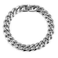 Titanium stål armbånd, poleret, forskellige længde for valg & forskellig størrelse for valg & for mennesket, oprindelige farve, Solgt af PC