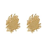 Brass Stud Earring gold color plated fashion jewelry & for woman golden nickel lead & cadmium free Sold By Pair