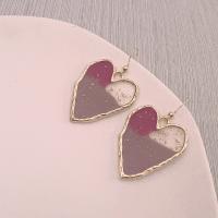 Stainless Steel Drop Earring 304 Stainless Steel Heart plated fashion jewelry & enamel Sold By Pair