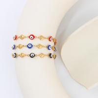 Bracelet Evil Eye bijoux, Acier inoxydable 304, avec 5cm chaînes de rallonge, Mauvais œil, Placage, bijoux de mode & émail, plus de couleurs à choisir, Longueur 16 cm, Vendu par PC