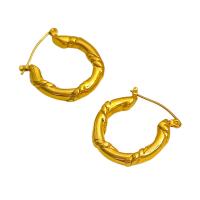 Stainless Steel Lever Terug Earring, 304 roestvrij staal, plated, mode sieraden, gouden, 24x4x24mm, Verkocht door pair