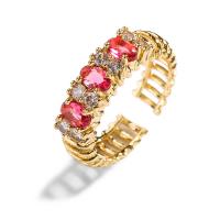 Žalvarinis Cuff Finger Ring, 18K paauksuoti, įvairių stilių pasirinkimas & mikro nutiesti kubinių Zirconia & moters, Dydis:6.5-9, Pardavė PC