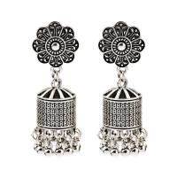 Pendientes de Aleación de Zinc, chapado, Joyería & estilo popular & para mujer & esmalte, más colores para la opción, libre de níquel, plomo & cadmio, 54x19mm, Vendido por Par