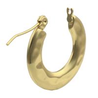 Laiton Anneau d'oreille, Placage de couleur d'or, bijoux de mode & pour femme, doré, protéger l'environnement, sans nickel, plomb et cadmium, 23x24x3mm, 6pairescouple/lot, Vendu par lot