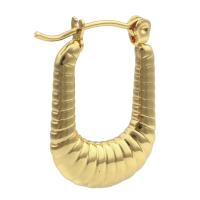 Laiton Anneau d'oreille, Placage de couleur d'or, bijoux de mode & pour femme, doré, protéger l'environnement, sans nickel, plomb et cadmium, 22x16x4mm, 6pairescouple/lot, Vendu par lot