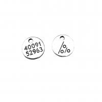 Zinc Alloy Flat Round Pendants antique silver color plated vintage & DIY nickel lead & cadmium free Approx Sold By Bag