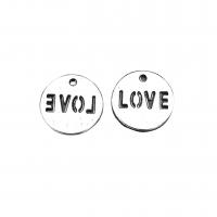 Zinc Alloy Flat Round Pendants antique silver color plated vintage & DIY nickel lead & cadmium free Approx Sold By Bag