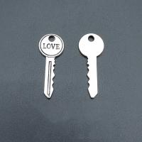 Zinc Alloy Key Pendants antique silver color plated vintage & DIY nickel lead & cadmium free Approx Sold By Bag