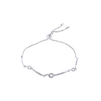 Bracelets en laiton, Réglable & Haute qualité plaqué et ne fond jamais & pavé de micro zircon & pour femme, argent, protéger l'environnement, sans nickel, plomb et cadmium, Vendu par Environ 10.79 pouce brin