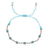 Pulsera de perlas de vidrio, Seedbead, con cordón poliéster, Flor, hecho a mano, ajustable & para mujer, más colores para la opción, libre de níquel, plomo & cadmio, longitud aproximado 16-28 cm, Vendido por UD