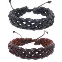 PU Leather Cord Bracelets handmade vintage & adjustable & for man Length Approx 18-23 cm Sold By PC