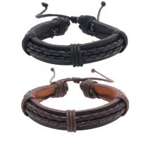 PU cavo bracciali, fatto a mano, Vintage & regolabile & per l'uomo, nessuno, Lunghezza Appross. 18-23 cm, Venduto da PC