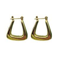 Titanium Staal Earring, plated, mode sieraden, gouden, 18x5x20mm, Verkocht door pair