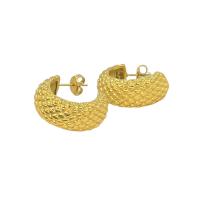 Titanium Steel  Earring plated fashion jewelry golden Sold By Pair