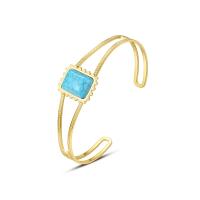 Cruach dhosmálta Bangle, 316 Cruach dhosmálta, le turquoise, jewelry faisin & do bhean, dhá éagsúla daite, 18.80mm, Díolta De réir PC