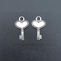 Zinc Alloy Key Pendants antique silver color plated vintage & DIY nickel lead & cadmium free Approx Sold By Bag